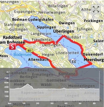 Ebike Tour Radolfzell-Wallhausen-Überlingen-Meersburg-Konstanz alternativ zurück über Reichenau